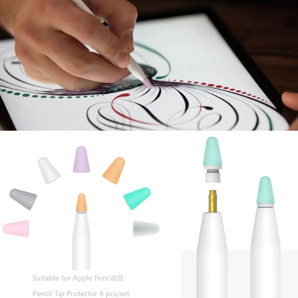 8 шт./компл. силиконовый защитный чехол с наконечником немой наконечник для Apple