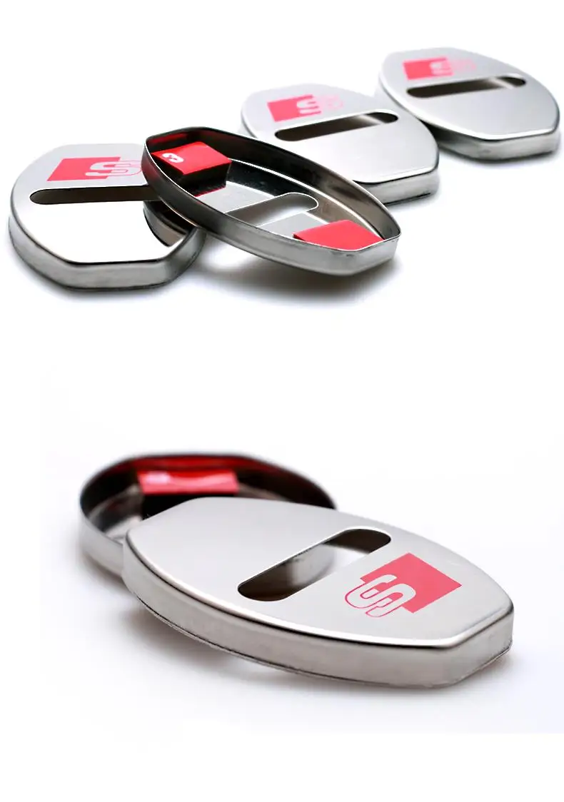 4 Шт. Автомобиль Из Нержавеющей Стали Замок Двери Пряжки Защитную Крышку Наклейки