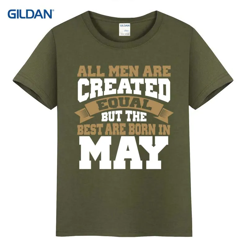 Черные летние Футболки 2017 всех мужчин созданы равными но лучшее рождаются в мае