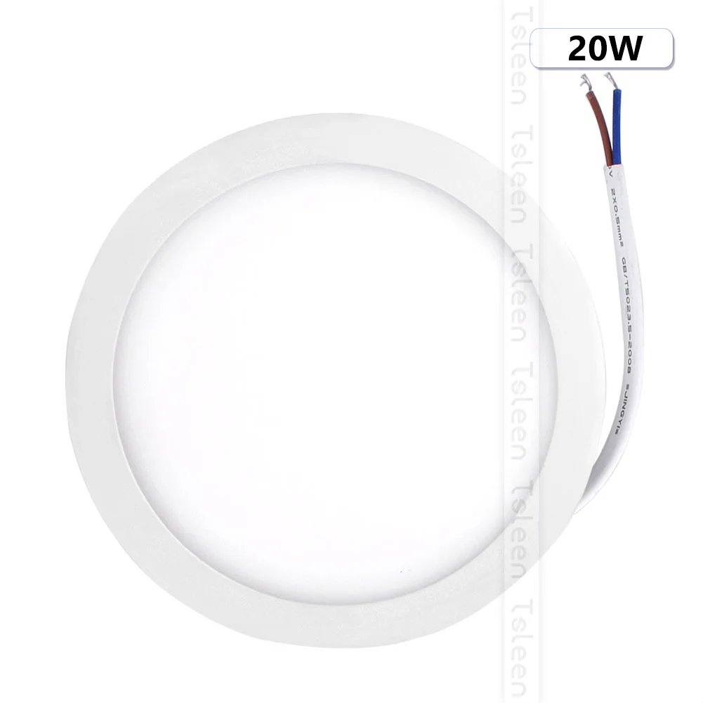 20W Round TSLEEN 1/2/4 шт. 6 Вт 8 Вт 15 Вт 20 Вт Led Панель светильник COB, точечный светильник вниз светильник ing светодиодный потолочный светильник AC 85-265V+ Драйвер - Цвет корпуса: 20W Round
