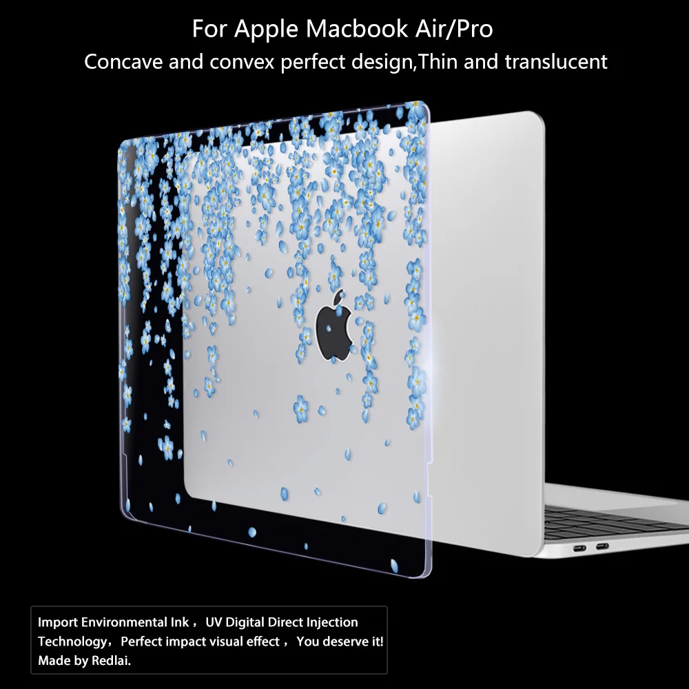 Flowers Laptop Case for Apple MacBook Pro Air Retina 11 12 13 15 Inch Touch bar Hard Cover Shell Sleeve with Free Gift
