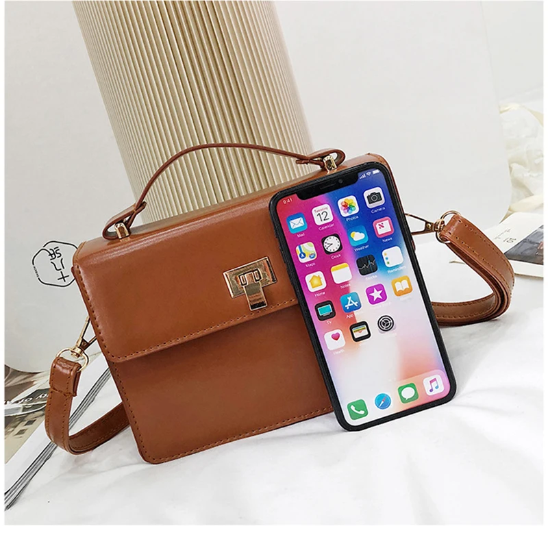 Простая из искусственной кожи Малый Flap Crossbody Bag для Для женщин Роскошные Сумки