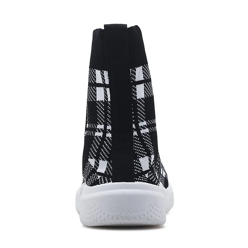 Mens Breathable Knit Sock Shoes Flying Platform High Top Fashion Outdoor Ankle Boots Comfortable Mesh Slip-on | Обувь