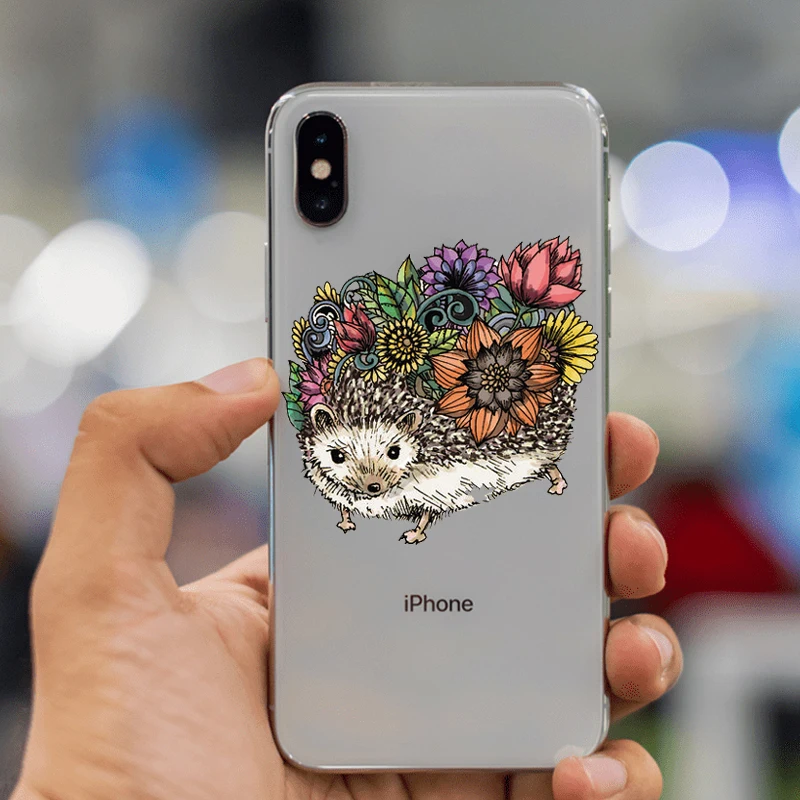 Мультяшный ежик из ТПУ для iPhone X 4 4S 5 5C SE 6 6S 7 8 Plus XS Max XR|Чехлы-накладки| |