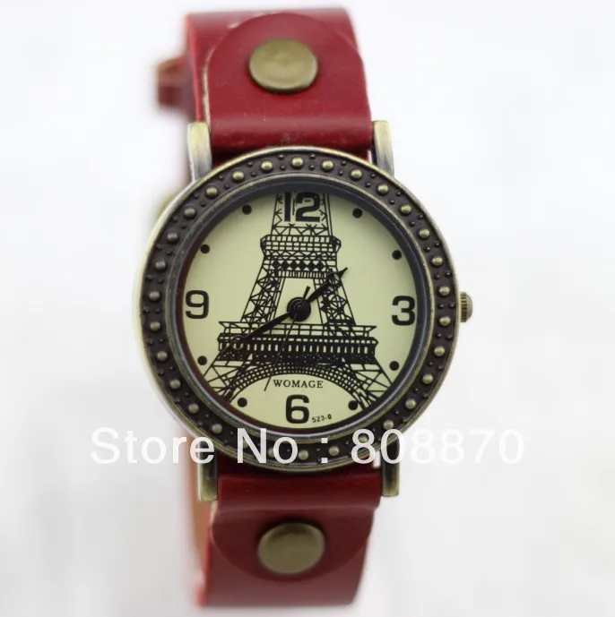 Woman Casual Watch Eiffel Tower Surface Fashion Quartz Watches Leather Strap 3 Colors lady dress watches Hot Sale wristwatches | Наручные