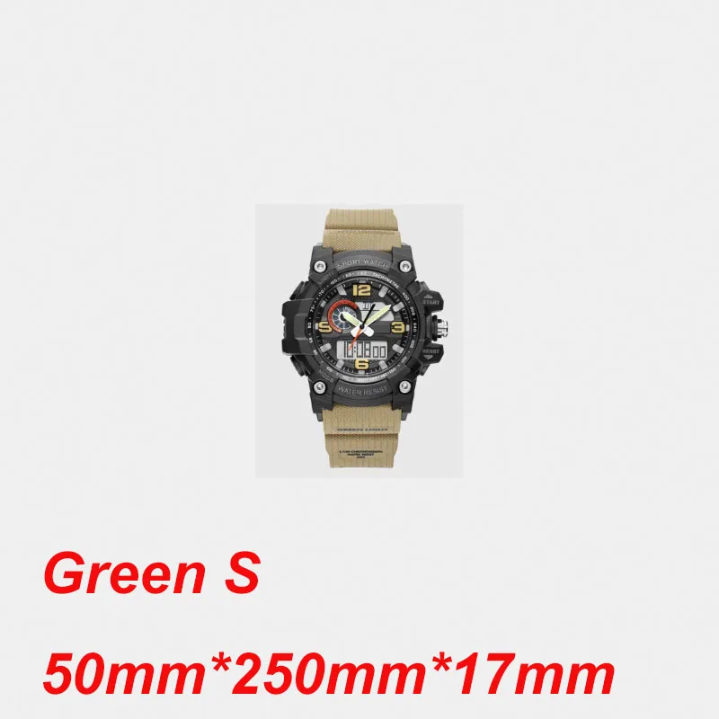 green s xiaomi mija открытый двойной дисплей цифровые часы импортный механизм Многофункциональный циферблат двойной дисплей времени Водонепроницаемый - Цвет: green s