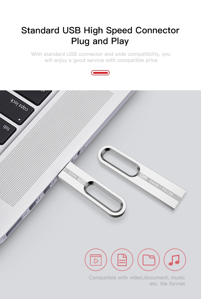 DM USB флеш-накопитель металлический флеш-накопитель 64 ГБ 32 ГБ 16 ГБ 8 ГБ PD139 Водонепроницаемая usb-флешка флеш-накопитель USB диск