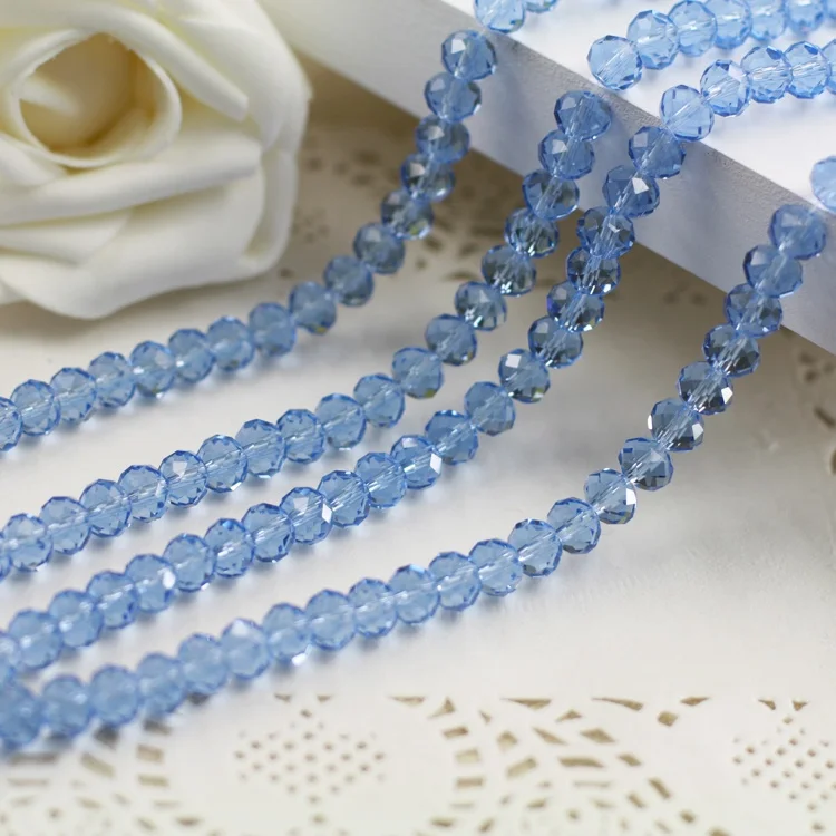 5040 AAA высокое качество кристально чистый AB Цвет свободный кристалл стекло Rondelle beads. 2 мм 3 мм 4 мм, 6 мм, 8 мм 10 мм, 12 мм - Цвет: Light Sapphire