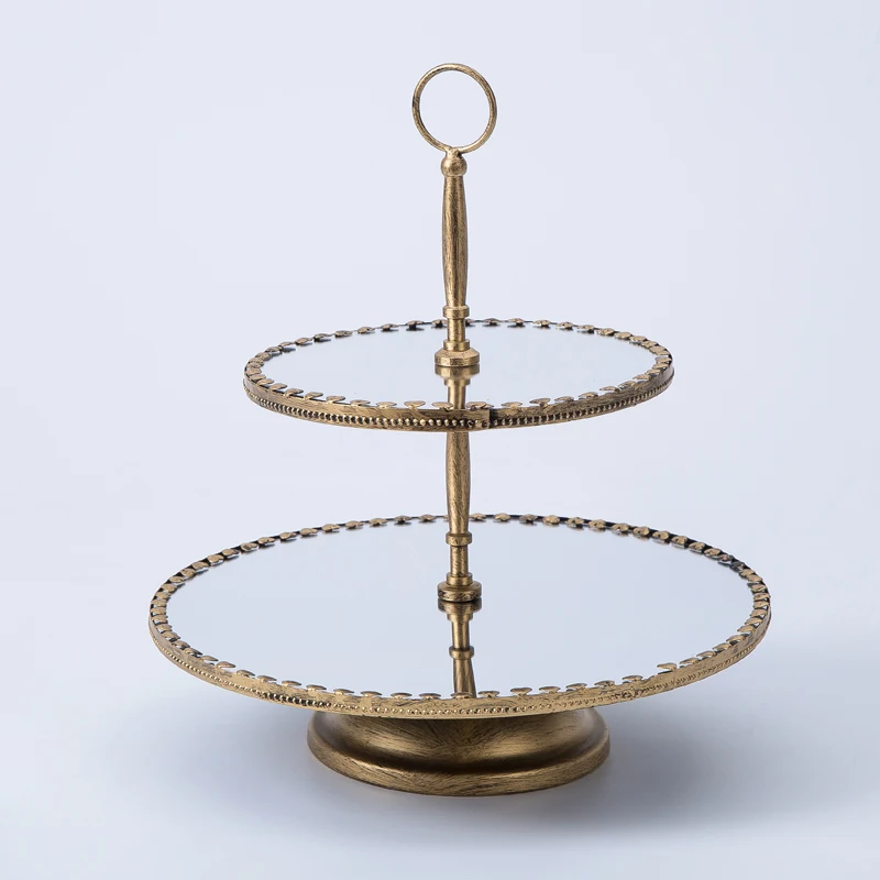 Металлическая круглая подставка для десерта и кексов сервировочный поднос