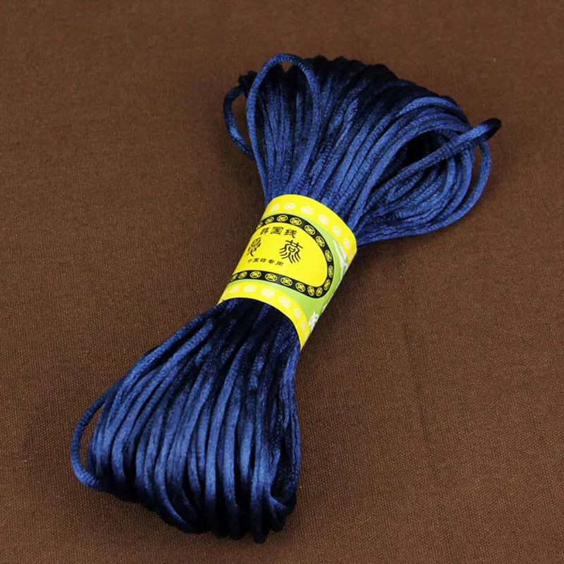 dark blue REGELIN нейлоновый шнур нить 20 м/лот 2,5 мм китайский узел макраме шнур браслет плетеный шнур DIY кисточки вышивка бисером нить - Цвет: dark blue