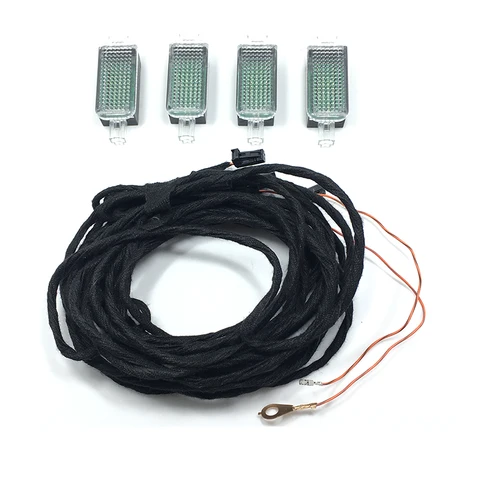 Оригинальные 4 шт. светодиодные внутренние подсветки и кабель для ног для Golf Jetta MK5 MK6 Passat B6 B7 Tiguan Octavia Leon 3AD 947 409