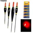 1 шт. электронный светодиодный поплавок для рыбалки с батареей, вертикальный поплавок для ночной рыбалки, поплавки для ловли карпа, плавающие поплавки