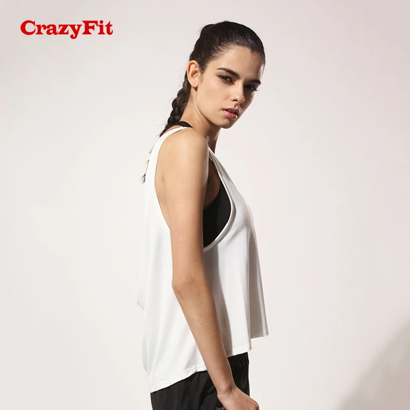 CrazyFit 2018 новая рубашка для йоги Свободная быстросохнущая Женская спортивная