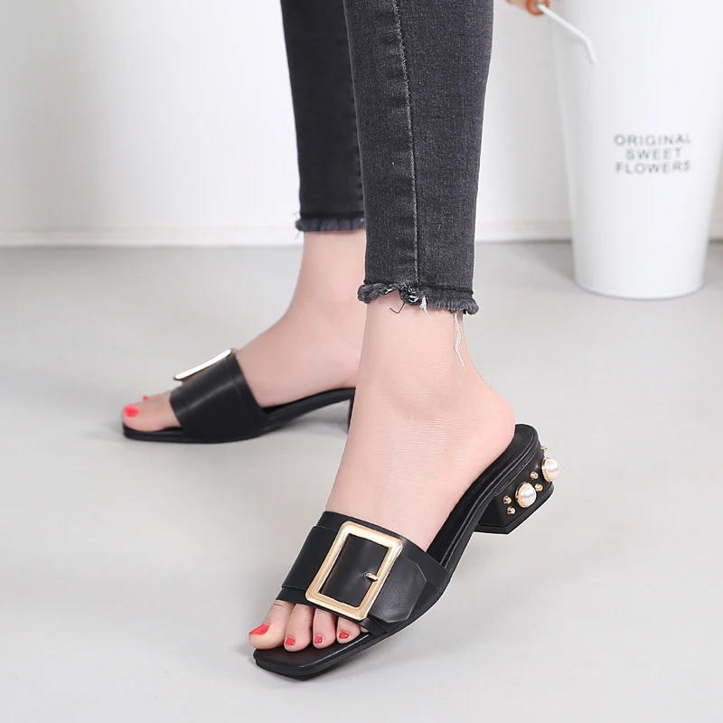 3 цвета женские перламутровые вьетнамки на низком каблуке танкетке с бисером