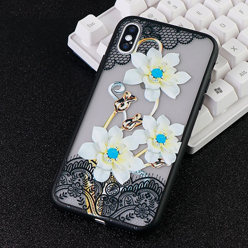 Mobile Phone Case for Iphone 6s 7 8 Pluls X XS MAX XR Lace Art Design Fitted Cases Soft TPU Silicone phone Covers Accessories | Мобильные