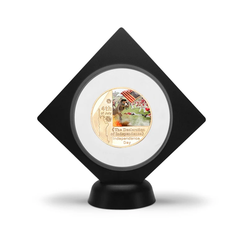 coin1 with holder WR США 4 июля Золотой коллекционный набор монет с коробкой военный День Независимости сувенир монета медаль подарок пункт дропшиппинг - Цвет: coin1 with holder