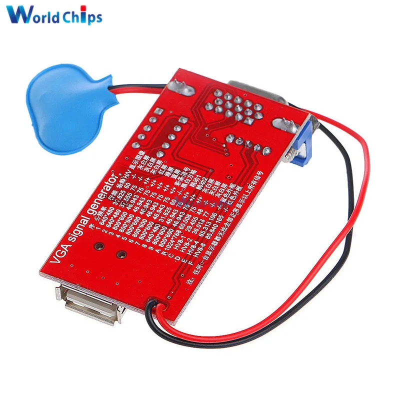 Генератор сигналов VGA ЖК тестер с 15 выходами сигнала USB и батарея Двойной источник