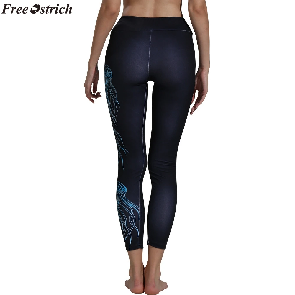 Свободные женские леггинсы с высокой талией и принтом Медузы из страуса модные