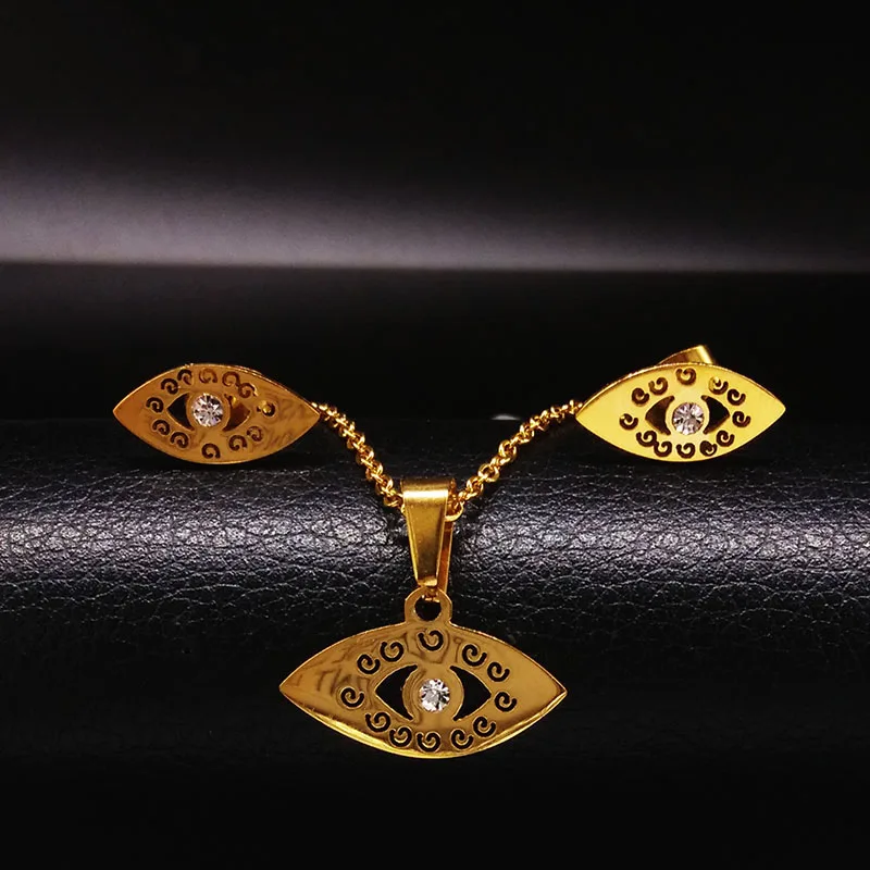 2019 Модные наборы из нержавеющей стали Lucky Eye для женщин турецкие ювелирные