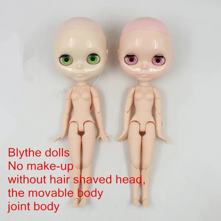 Кукла блайз Обнаженная для шарнирного тела без волос макияжа с белой кожей