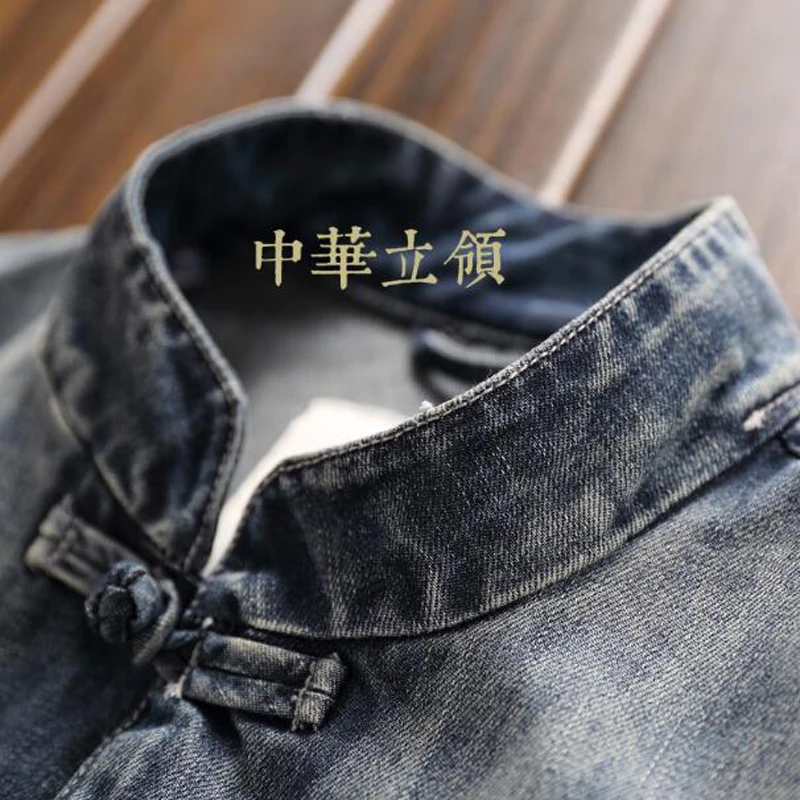 Классические мужские джинсы в китайском стиле пальто 2018 ковбойский мужской