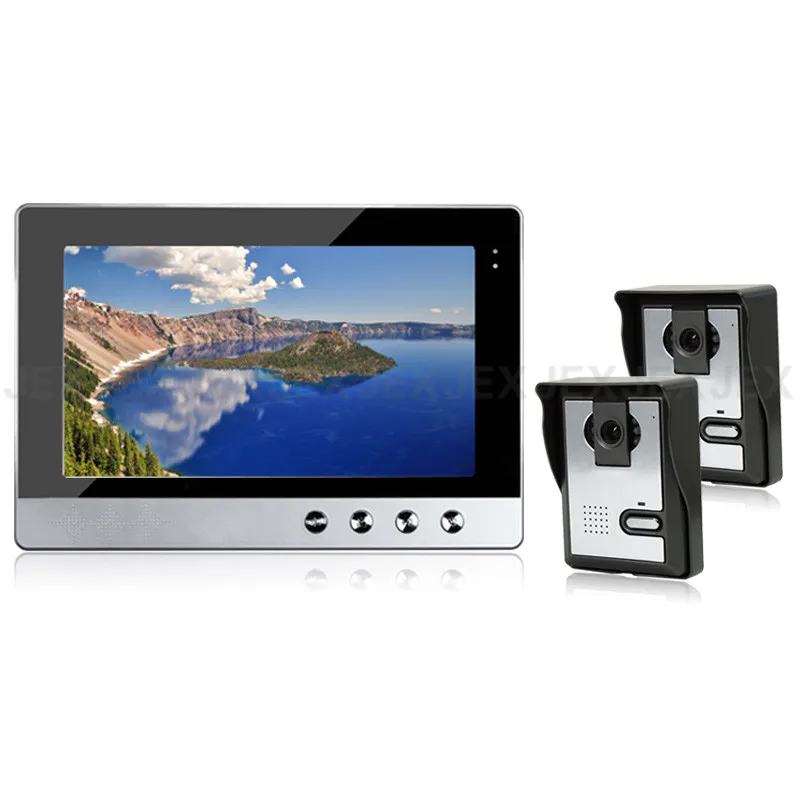 JEX 10 inch LCD video intercom door phone doorbell speaker system kit 1 monitor + 700TVL IR Camera 2 outdoor In Stock | Безопасность и