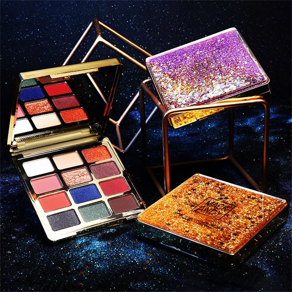 Портативные 12 видов цветов Тени для век хайлайтер лица пудра макияжа жемчужные