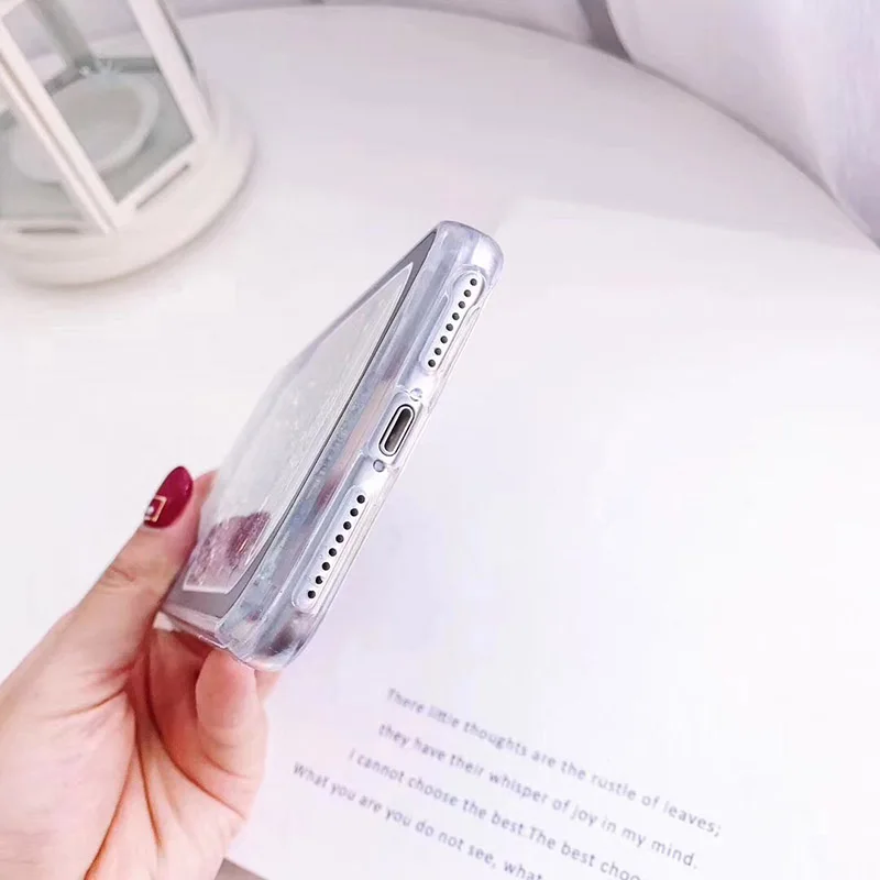 Чехол для телефона с жидким блеском в бутылке iPhone X 6 6S 7 8 Plus Huawei P20 Pro новый 3e Модный