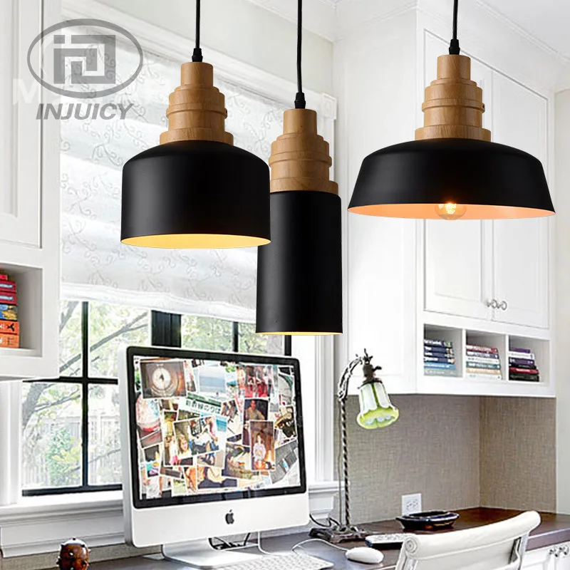 Винтажный промышленный Деревянный алюминиевый абажур для лестниц магазин