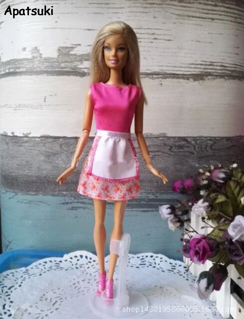 

Pink Cosplay Costume Maid Fashion Doll Clothes For Barbie Doll Dresses Dress Doll Clothes Gift Kids Toy 1/6 Dolls Accessories