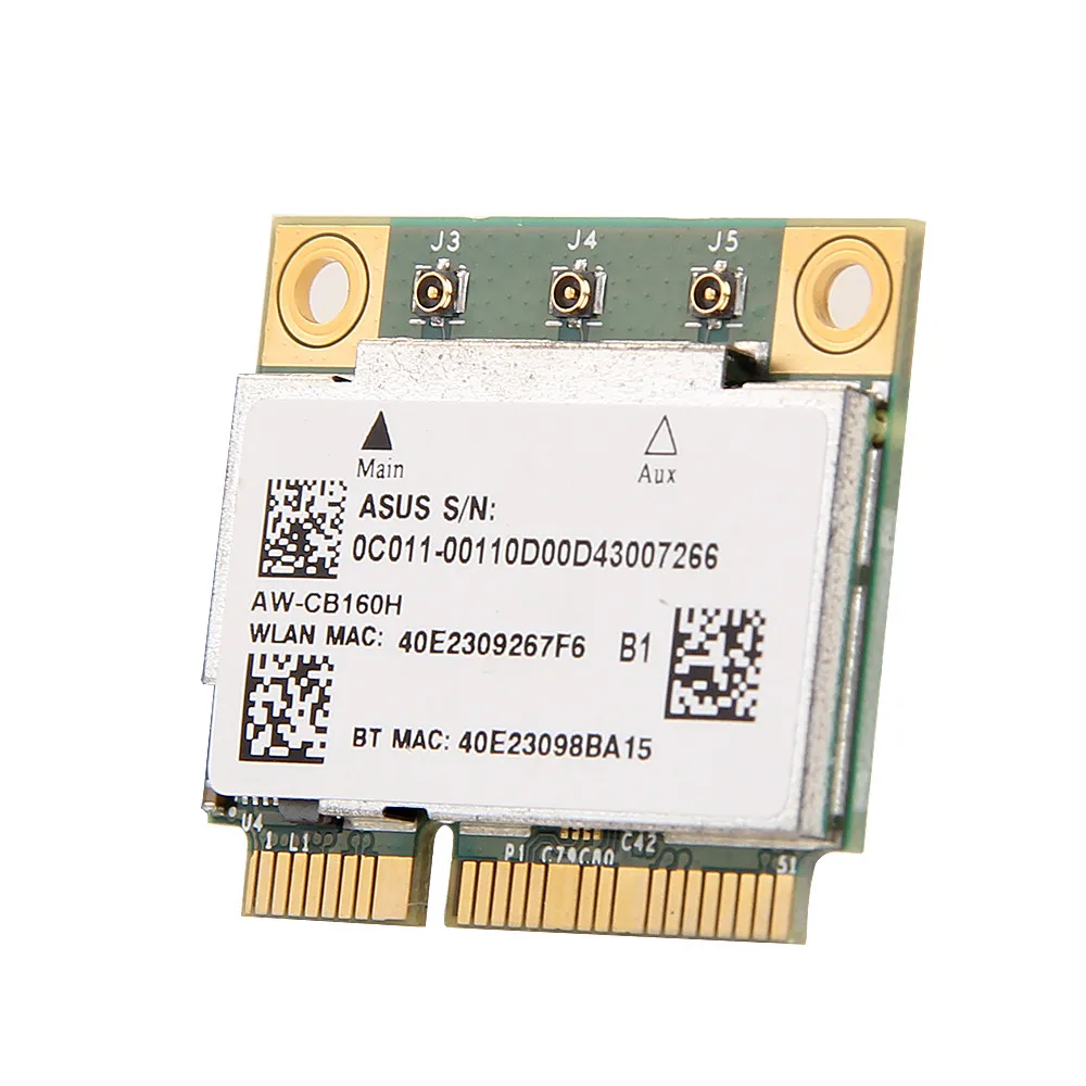 Only card Двухдиапазонная беспроводная Wifi карта 1300 Мбит/с Broadcom BCM94360HMB Mini PCI Express 802.11ac Bluetooth 4.0AW-CB160H 3x MHF4 антенны - Цвет: Only card