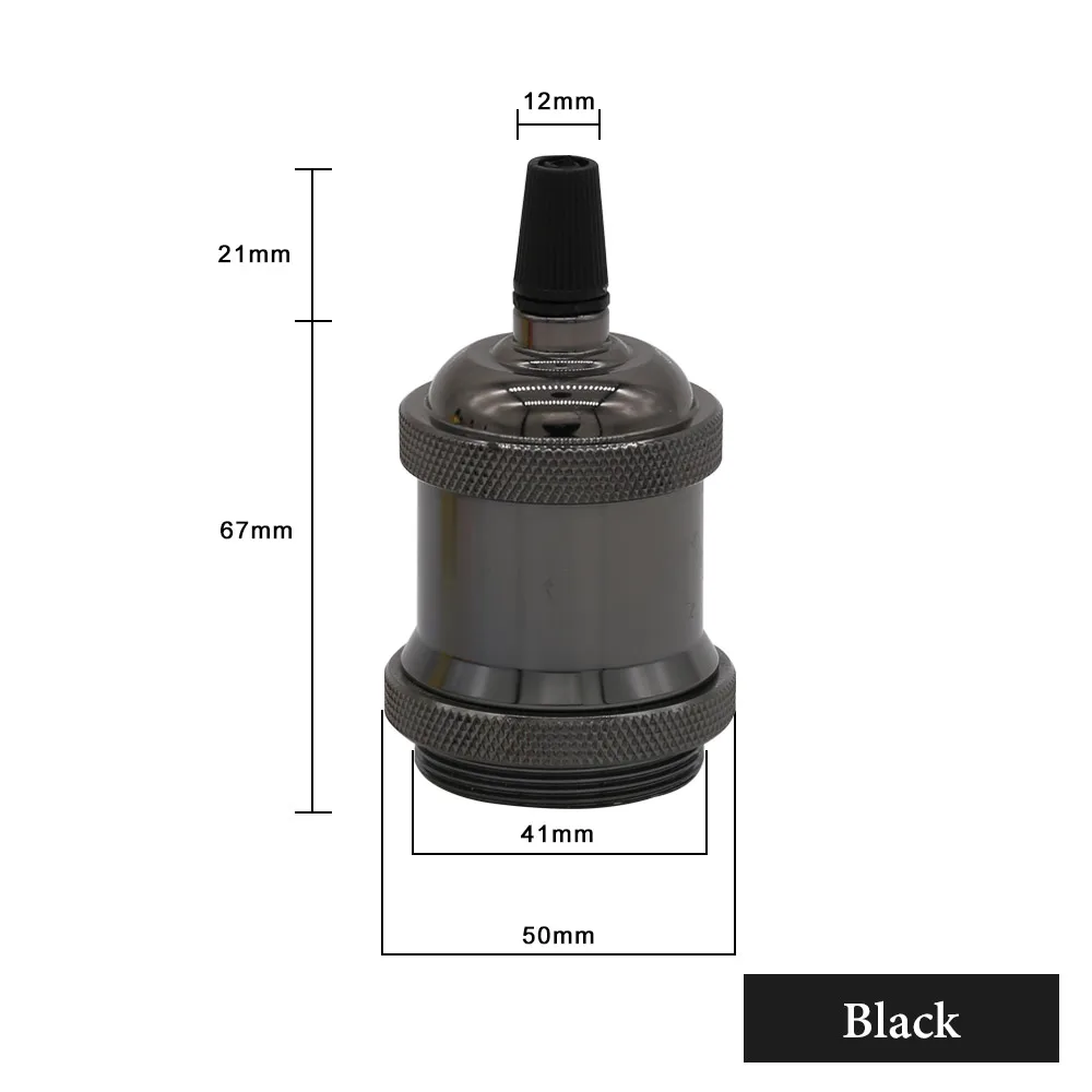 E27 Base Black E27 Цоколи для ламп держатель алюминиевый дуй E27 разъем 85-265 в винтажный Ретро держатель лампы Эдисона Декор подвесной светильник подвесные светильники - Цвет: E27 Base Black
