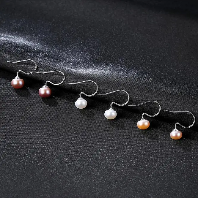 [MeiBaPJ] Wholesale Price Natural Pearl Stud Earrings Real 925 Sterling Silver Fashion for Women | Украшения и аксессуары