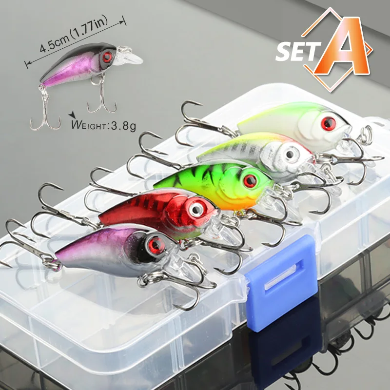 DONQL 5/8/10pcs Minnow ящик для рыболовной приманки Set Смешанные цвета твердая приманка
