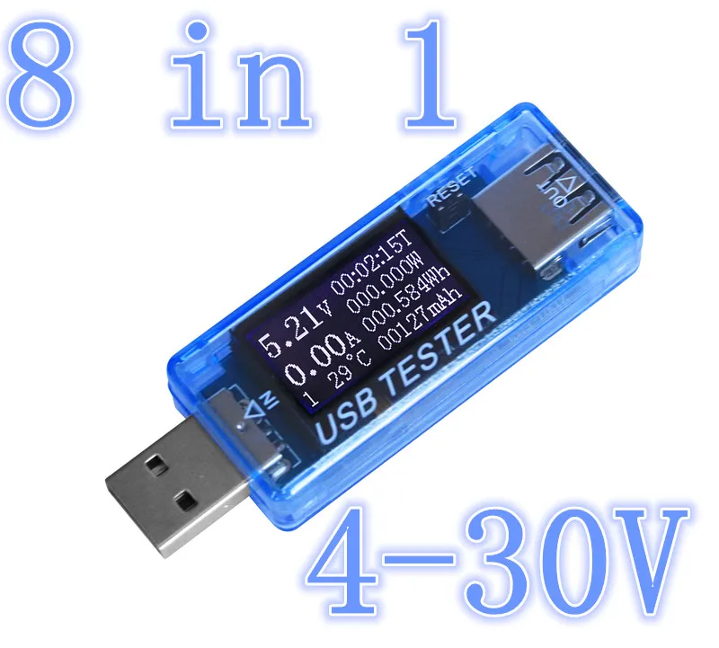 Dhl/fedex 50 шт./лот цифровой 4 в 30 USB тестер емкости зарядного устройства тока Doctor qc2.0/3 0