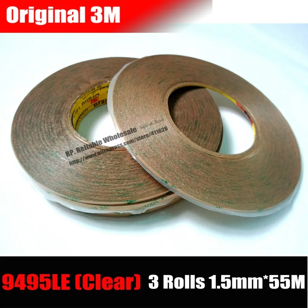 

3x (1.5mm*50M) Super Slim, Extremely Adhesion Double Sided Sticky Tape 3M 9495LE for iphone 4s 5 6 ipad Frame LCD Touch Digizter