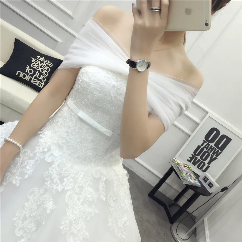 Свадебная накидка для невесты модная двухслойная Мягкая сетчатая кружевная