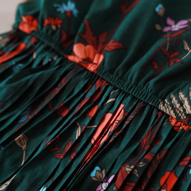 Женская юбка трапеция LOSSKY длинная трапециевидная в стиле ретро с цветочным