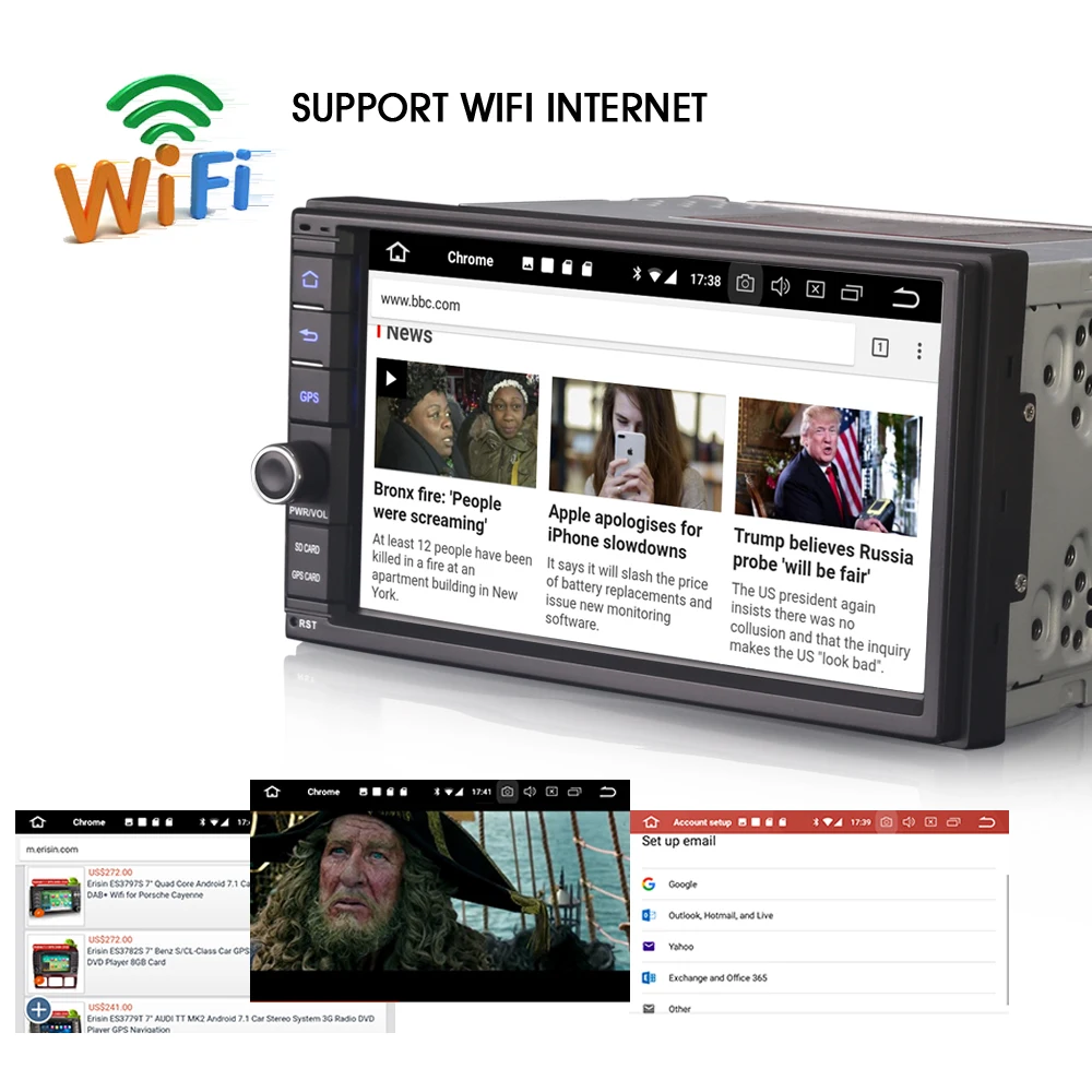 2 Din 7 &quotУниверсальный DAB + Android 8 0 СБ Navi DVB T2 DVR 3G USB BT Авторадио RDS автомобильный