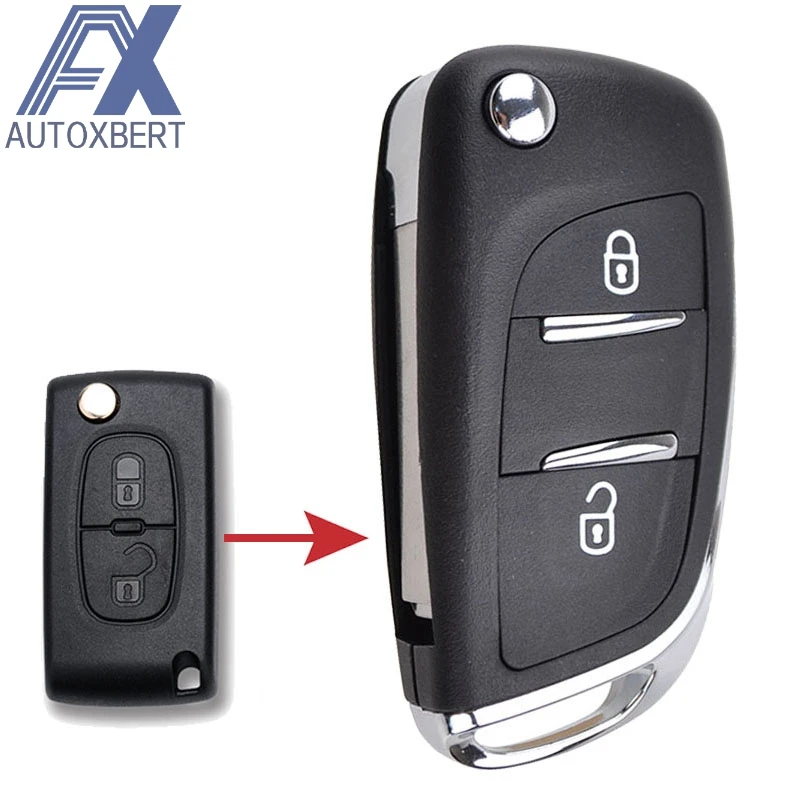 Модифицированный ключ чехол для peugeot 307 408 308 для Citroen C2 C3 C4 дистанционный Автомобильный Брелок чехол HU83 Blade CE0536 2 кнопки