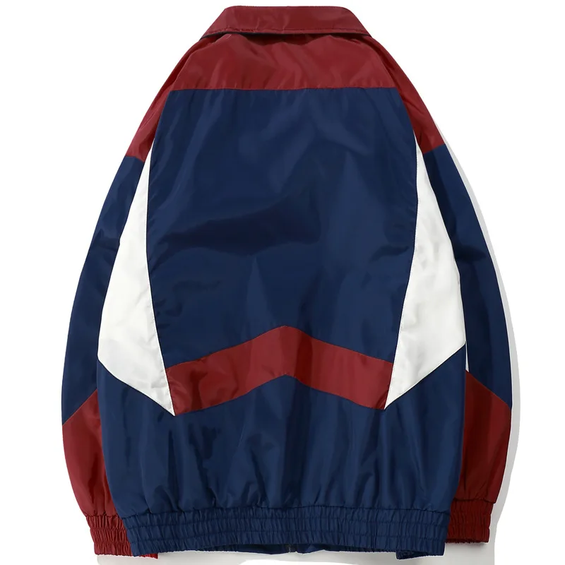 VEGORRS autumn men's jacket Harajuku Contrast color collar jaqueta masculina INS lover's coat hip hop Men's windbreakers | Мужская