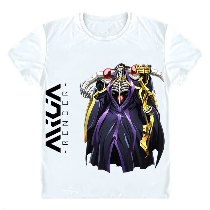 Футболки Overlord рубашки с коротким рукавом аниме Ainz Ooal Dress Ainzu Ру Goun Momonga Momon темный