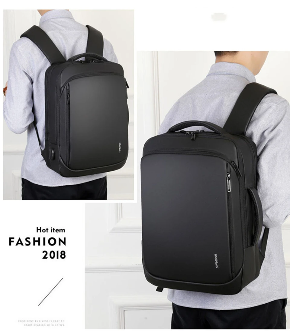 15,6 дюймов рюкзак для ноутбука мужские рюкзаки бизнес ноутбук Mochila водонепроницаемый рюкзак usb зарядка сумки Дорожная сумка