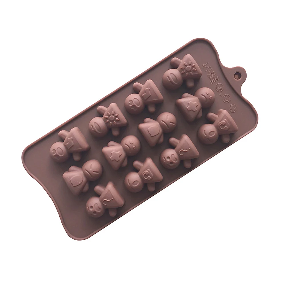 Bimbo Shape Silicone Mold With Expression For Sweets Baking Mini Cake Cupcake Chocolate Ice 12 Cavacities | Дом и сад