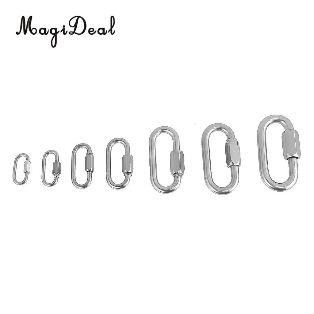 MagiDeal Safety 5 мм 316 цепь из нержавеющей стали быстроразъемный морской карабин SWL 450