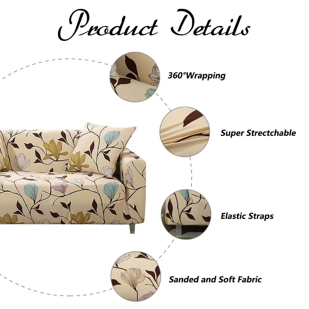 Чехол для дивана с цветочным принтом Эластичные чехлов диван плотно Обёрточная