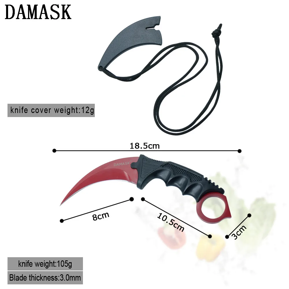 DAMASK Karambit охотничий нож набор инструментов для выживания в походных условиях