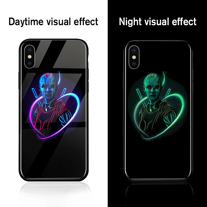 Ciciber Marvel Железный человек чехол в виде светящегося стекла для iPhone 11 Чехол 7 8 6 6S Plus задняя оболочка для iPhone 11 Pro Max X XR XS Max чехол - Цвет: WM03717