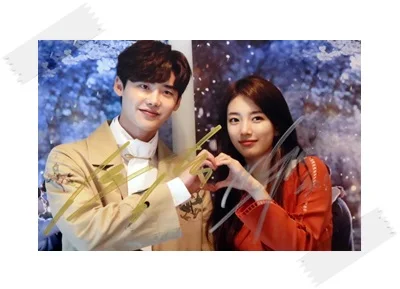 Подписанный ли Чон сок SUZY Bae Sue Ji фото с автографом во время сна 4*6 K-POP 102017