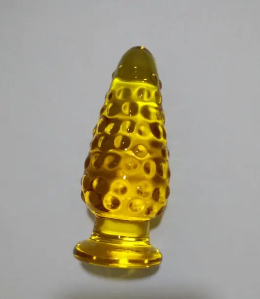 VaHppy золотой большой зерна водонепроницаемый стеклянный Анальная пробка